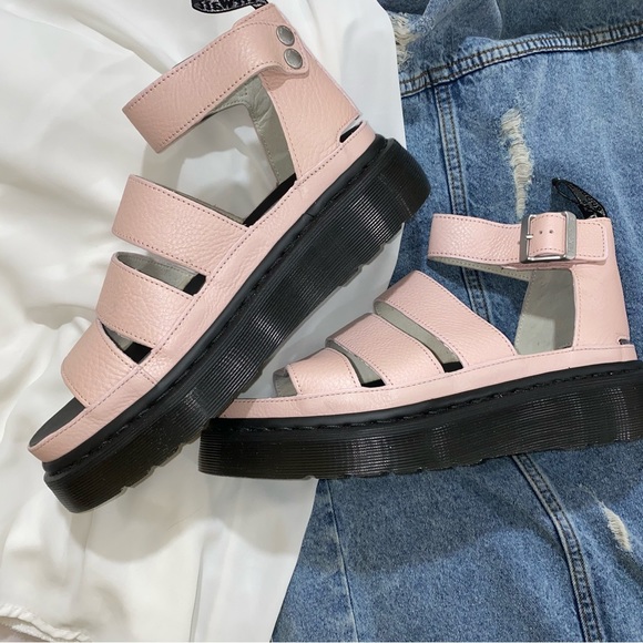 Pearl Pink Doc Marten Pisa Clarissa II Platform Pink Salt Metallic - Picture 8 of 15